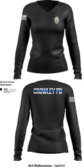Crowley Police Department 8097883 Women's Long Sleeve V-neck Shirt - 288