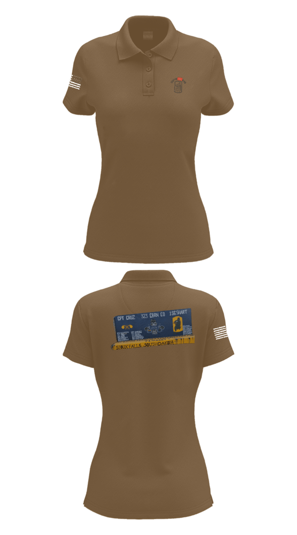Women's Short Sleeve Performance Polo, 323 chem maint, Army, Teamtime, Team time, sublimation, custom sports apparel, team uniforms, spirit wear, spiritwear, sports uniforms, custom shirts, team store, custom team store, fundraiser sports, apparel fundraiser
