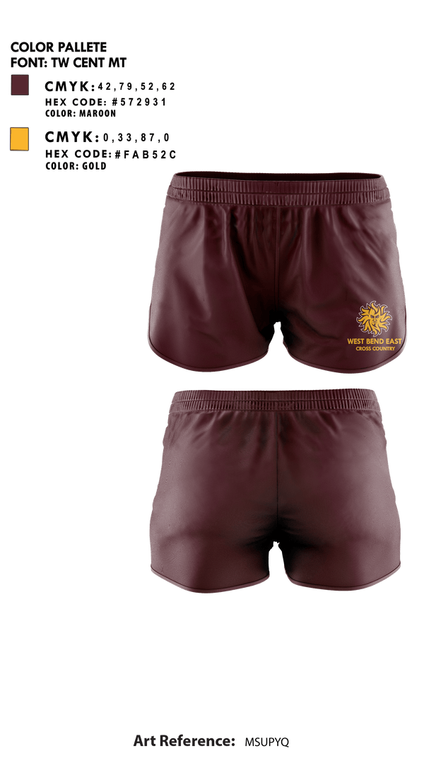 Womens Shorts, West Bend East High School Cross Country, Cross Country, Teamtime, Team time, sublimation, custom sports apparel, team uniforms, spirit wear, spiritwear, sports uniforms, custom shirts, team store, custom team store, fundraiser sports, apparel fundraiser