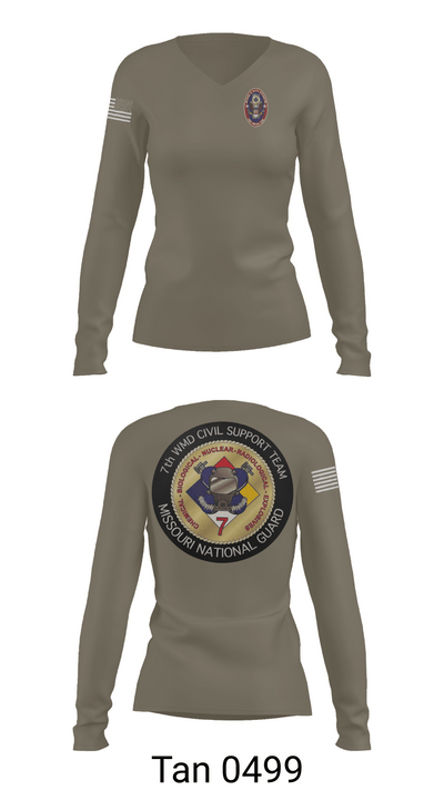 7th CST 5552337 Women's Long Sleeve V-neck Shirt -1 77