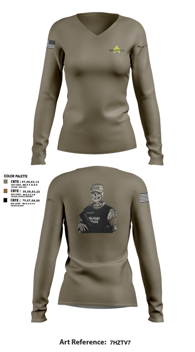 MP Section 76694737 Women's Long Sleeve V-neck Shirt - 1