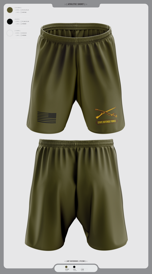 Athletic Shorts With Pockets, State Defense Force, Army, Teamtime, Team time, sublimation, custom sports apparel, team uniforms, spirit wear, spiritwear, sports uniforms, custom shirts, team store, custom team store, fundraiser sports, apparel fundraiser