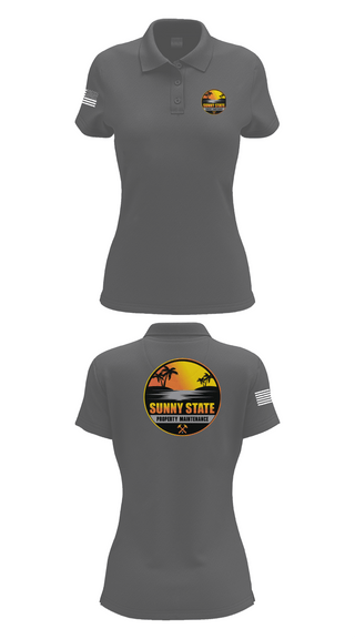 Womens Short Sleeve Performance Polo, Sunny State Property Maintenance, , Teamtime, Team time, sublimation, custom sports apparel, team uniforms, spirit wear, spiritwear, sports uniforms, custom shirts, team store, custom team store, fundraiser sports, apparel fundraiser
