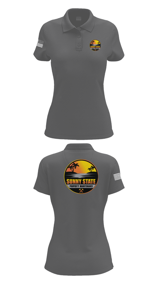 Womens Short Sleeve Performance Polo, Sunny State Property Maintenance, , Teamtime, Team time, sublimation, custom sports apparel, team uniforms, spirit wear, spiritwear, sports uniforms, custom shirts, team store, custom team store, fundraiser sports, apparel fundraiser