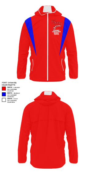 Windbreaker, Noxubee County High School Tennis, Tennis, Teamtime, Team time, sublimation, custom sports apparel, team uniforms, spirit wear, spiritwear, sports uniforms, custom shirts, team store, custom team store, fundraiser sports, apparel fundraiser