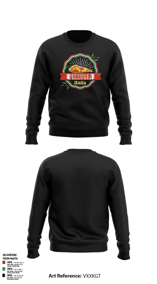 Crew Neck Sweatshirt, Pizzeria ItaliaJDC PBA, Bowling, Teamtime, Team time, sublimation, custom sports apparel, team uniforms, spirit wear, spiritwear, sports uniforms, custom shirts, team store, custom team store, fundraiser sports, apparel fundraiser