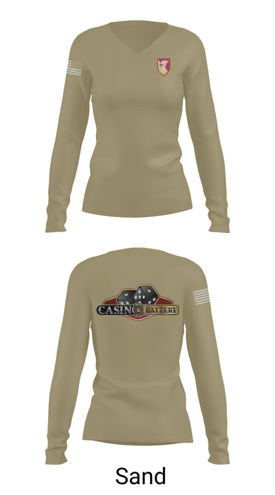 Charlie Battery, 1st Battalion 1st Air Defense Artillery Regiment 30470719 Women's Long Sleeve V-neck Shirt - 97