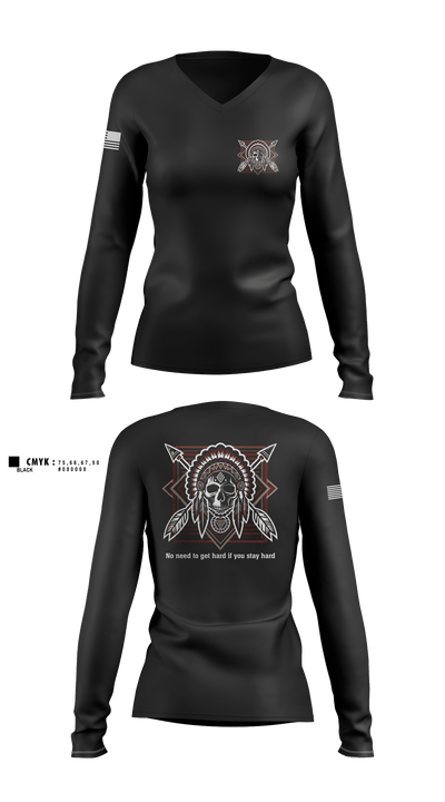 Comanche Squad 45809348 Women's Long Sleeve V-neck Shirt - 1