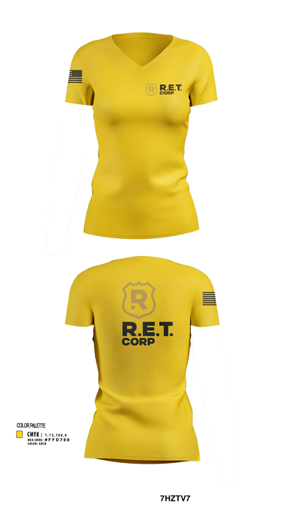RET CORP 33326250 Women's Short Sleeve V-neck Shirt - 122
