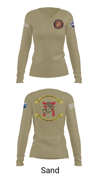 Women's Long Sleeve Vneck Shirt, MCIPAC, Marines, Teamtime, Team time, sublimation, custom sports apparel, team uniforms, spirit wear, spiritwear, sports uniforms, custom shirts, team store, custom team store, fundraiser sports, apparel fundraiser