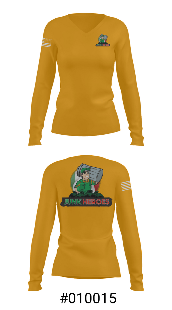 Women's Long Sleeve Vneck Shirt, Junk Heroes, , Teamtime, Team time, sublimation, custom sports apparel, team uniforms, spirit wear, spiritwear, sports uniforms, custom shirts, team store, custom team store, fundraiser sports, apparel fundraiser