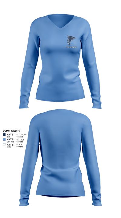 Duarte softball 15156516 Women's Long Sleeve V-neck Shirt - 6