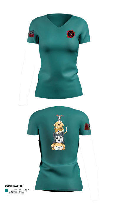 Cranberry Country K9s 10708887 Women's Short Sleeve V-neck Shirt - 3