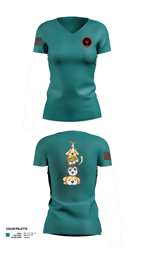 Womens Short Sleeve Vneck Shirt, Cranberry Country K9s, , Teamtime, Team time, sublimation, custom sports apparel, team uniforms, spirit wear, spiritwear, sports uniforms, custom shirts, team store, custom team store, fundraiser sports, apparel fundraiser