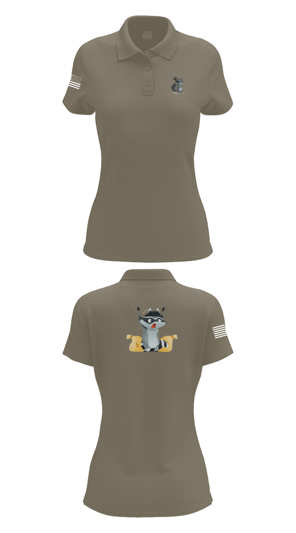 Womens Short Sleeve Performance Polo, 2-2 B Co., Army, Teamtime, Team time, sublimation, custom sports apparel, team uniforms, spirit wear, spiritwear, sports uniforms, custom shirts, team store, custom team store, fundraiser sports, apparel fundraiser