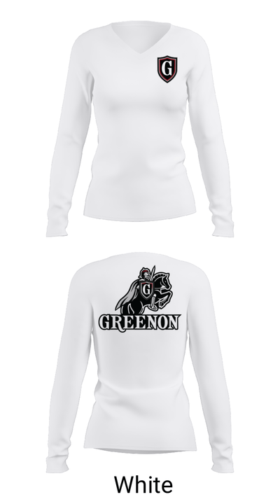 Greenon Knights 17208491 Women's Long Sleeve V-neck Shirt - 16