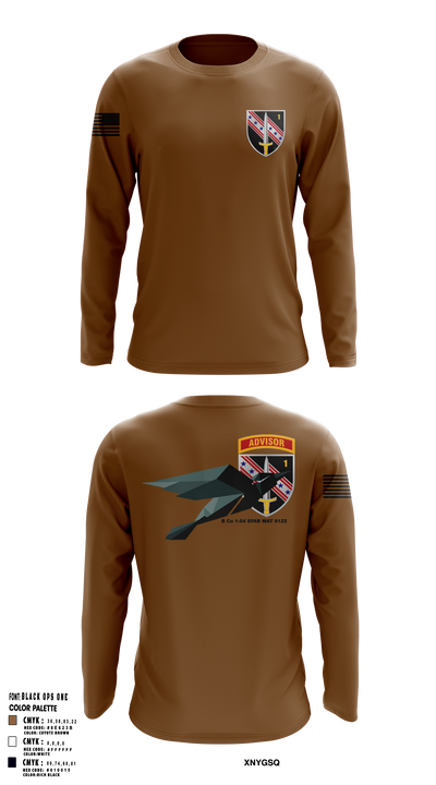 B Co 1-54 SFAB MAT 6122 Long Sleeve Performance Shirt 126