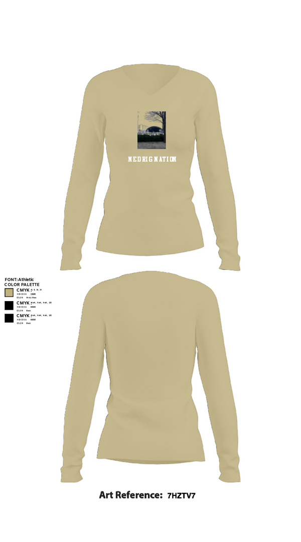 Women's Long Sleeve Vneck Shirt, Ned Rig nation, Baseball, Teamtime, Team time, sublimation, custom sports apparel, team uniforms, spirit wear, spiritwear, sports uniforms, custom shirts, team store, custom team store, fundraiser sports, apparel fundraiser