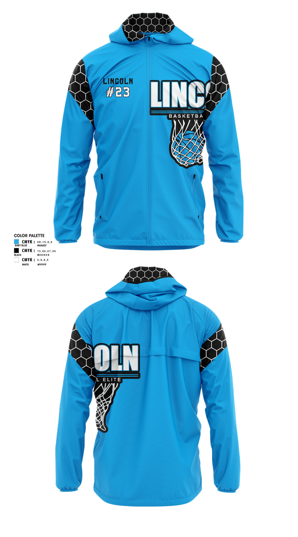 Windbreaker, Lincoln Basketball Elite, Men's Basketball, Teamtime, Team time, sublimation, custom sports apparel, team uniforms, spirit wear, spiritwear, sports uniforms, custom shirts, team store, custom team store, fundraiser sports, apparel fundraiser