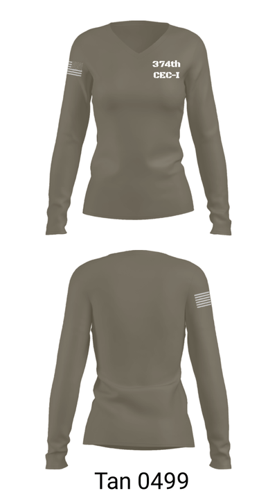 374th CEC-I 26605195 Women's Long Sleeve V-neck Shirt - 77