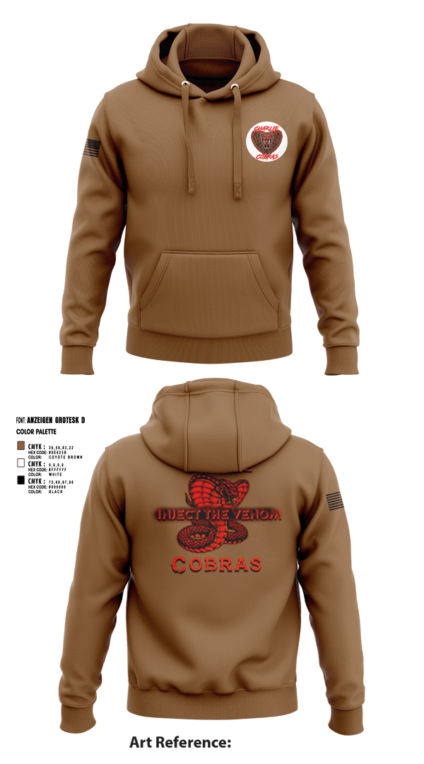 Hoodie, Charlie Company Cobras, Army, Teamtime, Team time, sublimation, custom sports apparel, team uniforms, spirit wear, spiritwear, sports uniforms, custom shirts, team store, custom team store, fundraiser sports, apparel fundraiser