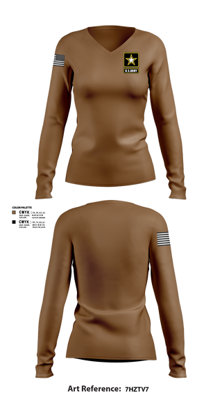 Womens Long Sleeve Vneck Shirt, Rangers, Army, Teamtime, Team time, sublimation, custom sports apparel, team uniforms, spirit wear, spiritwear, sports uniforms, custom shirts, team store, custom team store, fundraiser sports, apparel fundraiser