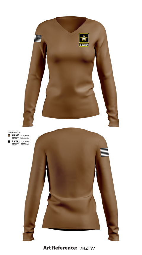 Womens Long Sleeve Vneck Shirt, Rangers, Army, Teamtime, Team time, sublimation, custom sports apparel, team uniforms, spirit wear, spiritwear, sports uniforms, custom shirts, team store, custom team store, fundraiser sports, apparel fundraiser
