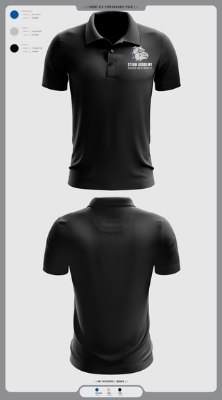 Short Sleeve Performance Polo, Steam Academy at McCluer South Berkeley, Spirit Store, Teamtime, Team time, sublimation, custom sports apparel, team uniforms, spirit wear, spiritwear, sports uniforms, custom shirts, team store, custom team store, fundraiser sports, apparel fundraiser