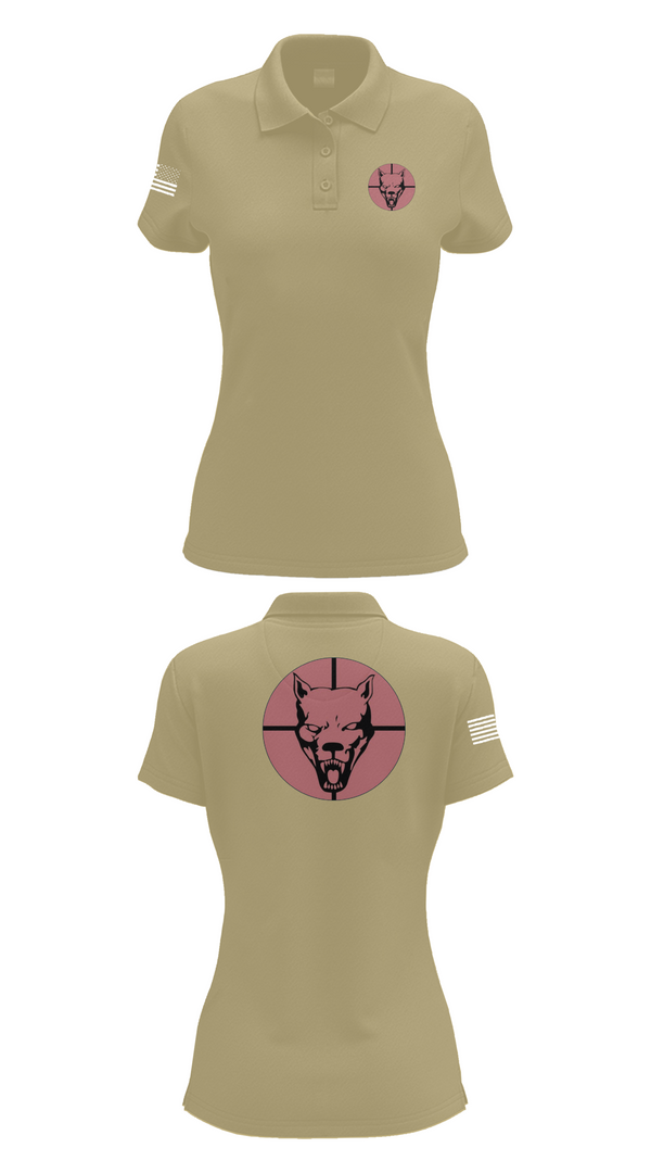 Womens Short Sleeve Performance Polo, Hellhound PLT, A CO, 2-8 CAV, , Teamtime, Team time, sublimation, custom sports apparel, team uniforms, spirit wear, spiritwear, sports uniforms, custom shirts, team store, custom team store, fundraiser sports, apparel fundraiser