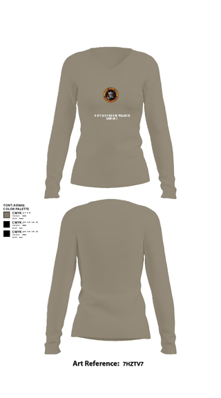 Womens Long Sleeve Vneck Shirt, Battle Space Surveillance Company, Marines, Teamtime, Team time, sublimation, custom sports apparel, team uniforms, spirit wear, spiritwear, sports uniforms, custom shirts, team store, custom team store, fundraiser sports, apparel fundraiser