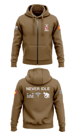 Zip Hoodie, 120th Engineers, Army, Teamtime, Team time, sublimation, custom sports apparel, team uniforms, spirit wear, spiritwear, sports uniforms, custom shirts, team store, custom team store, fundraiser sports, apparel fundraiser