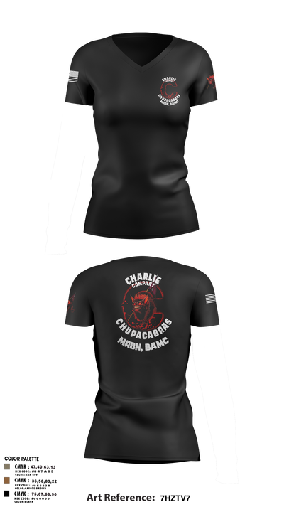 C Co Chupacabras Women's Short Sleeve V-neck Shirt - 6