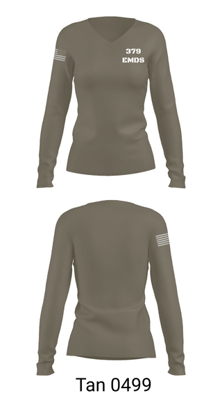 Womens Long Sleeve Vneck Shirt, 379 EMDS, Air Force, Teamtime, Team time, sublimation, custom sports apparel, team uniforms, spirit wear, spiritwear, sports uniforms, custom shirts, team store, custom team store, fundraiser sports, apparel fundraiser