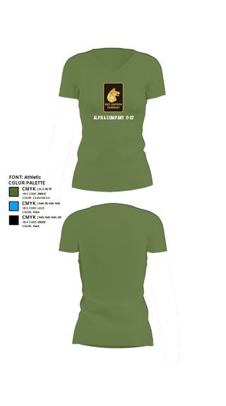 Women's Short Sleeve Vneck Shirt, Alpha Company  2-27, Army, Teamtime, Team time, sublimation, custom sports apparel, team uniforms, spirit wear, spiritwear, sports uniforms, custom shirts, team store, custom team store, fundraiser sports, apparel fundraiser