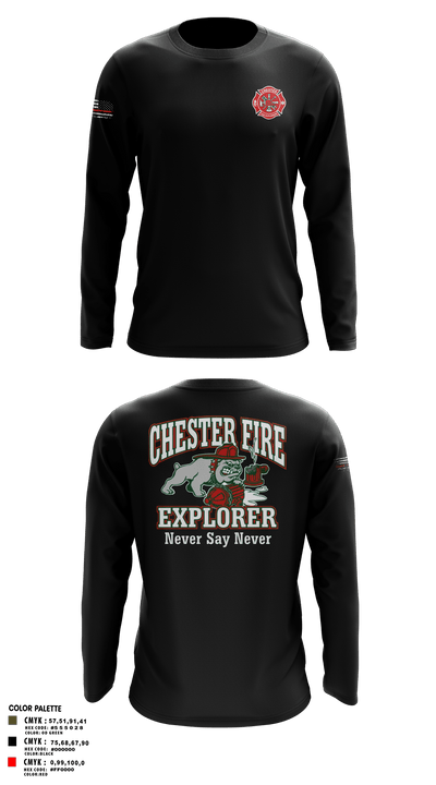 Chester fire explorers 87752590 Long Sleeve Performance Polo - 8