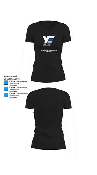 Womens Short Sleeve Vneck Shirt, YAC Foundation (Young Athletes For Christ), Spirit Store, Teamtime, Team time, sublimation, custom sports apparel, team uniforms, spirit wear, spiritwear, sports uniforms, custom shirts, team store, custom team store, fundraiser sports, apparel fundraiser