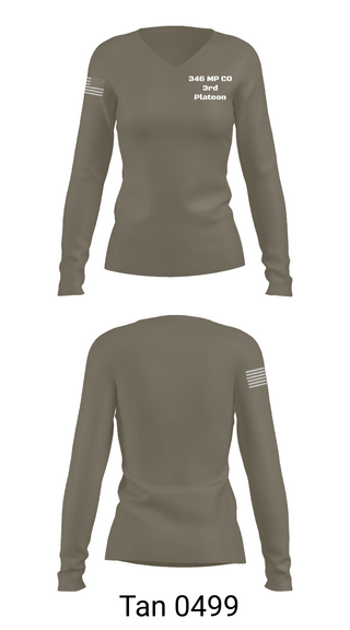 Womens Long Sleeve Vneck Shirt, 346 MP CO 3rd Platoon, Army, Teamtime, Team time, sublimation, custom sports apparel, team uniforms, spirit wear, spiritwear, sports uniforms, custom shirts, team store, custom team store, fundraiser sports, apparel fundraiser