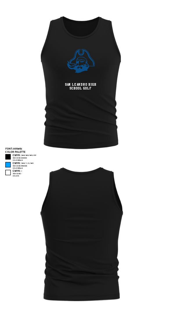Tank Top, San Leandro High School Golf, Golf, Teamtime, Team time, sublimation, custom sports apparel, team uniforms, spirit wear, spiritwear, sports uniforms, custom shirts, team store, custom team store, fundraiser sports, apparel fundraiser