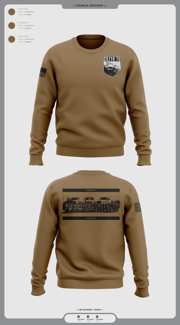 Crew Neck Sweatshirt, 257th TC, Army, Teamtime, Team time, sublimation, custom sports apparel, team uniforms, spirit wear, spiritwear, sports uniforms, custom shirts, team store, custom team store, fundraiser sports, apparel fundraiser