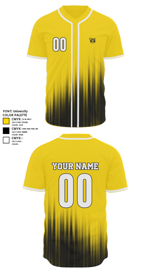 Two Button Baseball Jersey, Randallstown High School Baseball, Baseball, Teamtime, Team time, sublimation, custom sports apparel, team uniforms, spirit wear, spiritwear, sports uniforms, custom shirts, team store, custom team store, fundraiser sports, apparel fundraiser