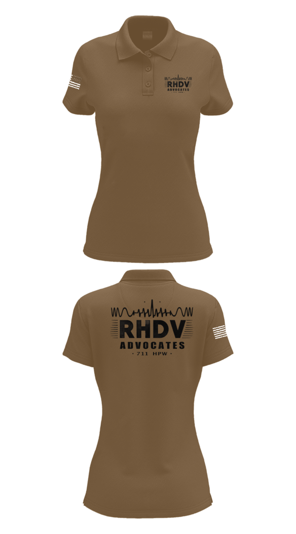 Womens Short Sleeve Performance Polo, 711 HPW/RHDV, Army, Teamtime, Team time, sublimation, custom sports apparel, team uniforms, spirit wear, spiritwear, sports uniforms, custom shirts, team store, custom team store, fundraiser sports, apparel fundraiser