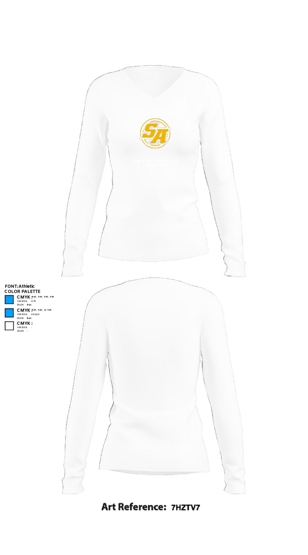 Womens Long Sleeve Vneck Shirt, Saint Anthony's High School Soccer, Women's Soccer, Teamtime, Team time, sublimation, custom sports apparel, team uniforms, spirit wear, spiritwear, sports uniforms, custom shirts, team store, custom team store, fundraiser sports, apparel fundraiser