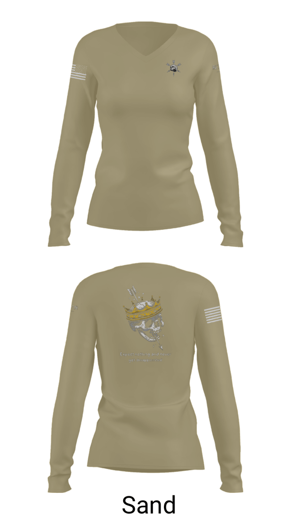 Women's Long Sleeve Vneck Shirt, 8th esb, Marines, Teamtime, Team time, sublimation, custom sports apparel, team uniforms, spirit wear, spiritwear, sports uniforms, custom shirts, team store, custom team store, fundraiser sports, apparel fundraiser