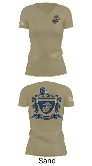Womens Short Sleeve Vneck Shirt, MHS MCJROTC, Marines, Teamtime, Team time, sublimation, custom sports apparel, team uniforms, spirit wear, spiritwear, sports uniforms, custom shirts, team store, custom team store, fundraiser sports, apparel fundraiser