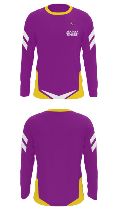 New Town High School Softball 45300181 Long Sleeve Performance Shirt - 34