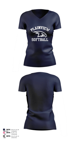 Womens Short Sleeve Vneck Shirt, Plainview Softball, Softball, Teamtime, Team time, sublimation, custom sports apparel, team uniforms, spirit wear, spiritwear, sports uniforms, custom shirts, team store, custom team store, fundraiser sports, apparel fundraiser