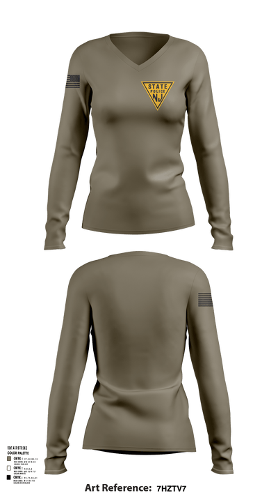 New Jersey state police 11429252 Women's Long Sleeve V-neck Shirt -1 135