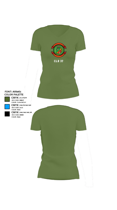 CLR 37 15553554 Women's Short Sleeve V-neck Shirt - 44