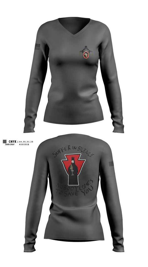 Womens Long Sleeve Vneck Shirt 1, 1-111 MTR renew1-111 SkinWalker renew, National Guard, Teamtime, Team time, sublimation, custom sports apparel, team uniforms, spirit wear, spiritwear, sports uniforms, custom shirts, team store, custom team store, fundraiser sports, apparel fundraiser