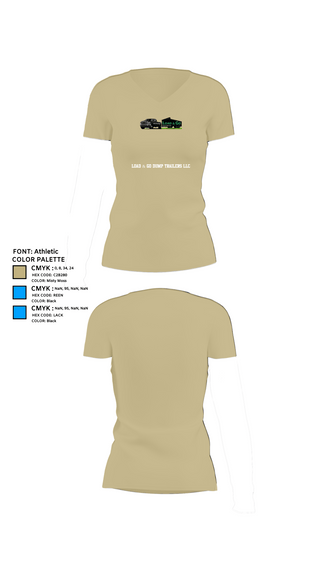Womens Short Sleeve Vneck Shirt, Load & go dump trailers llc, , Teamtime, Team time, sublimation, custom sports apparel, team uniforms, spirit wear, spiritwear, sports uniforms, custom shirts, team store, custom team store, fundraiser sports, apparel fundraiser